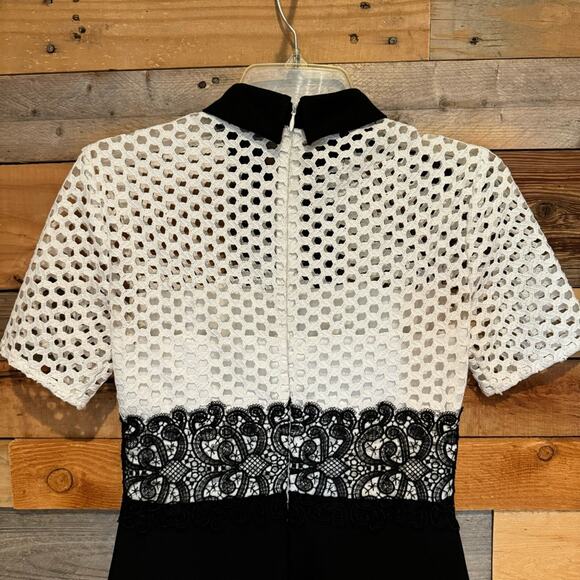 ZARA Black Sheath Tube Dress Twee Lace Short Sleeve Top Size S Office Cocktail - Picture 13 of 16